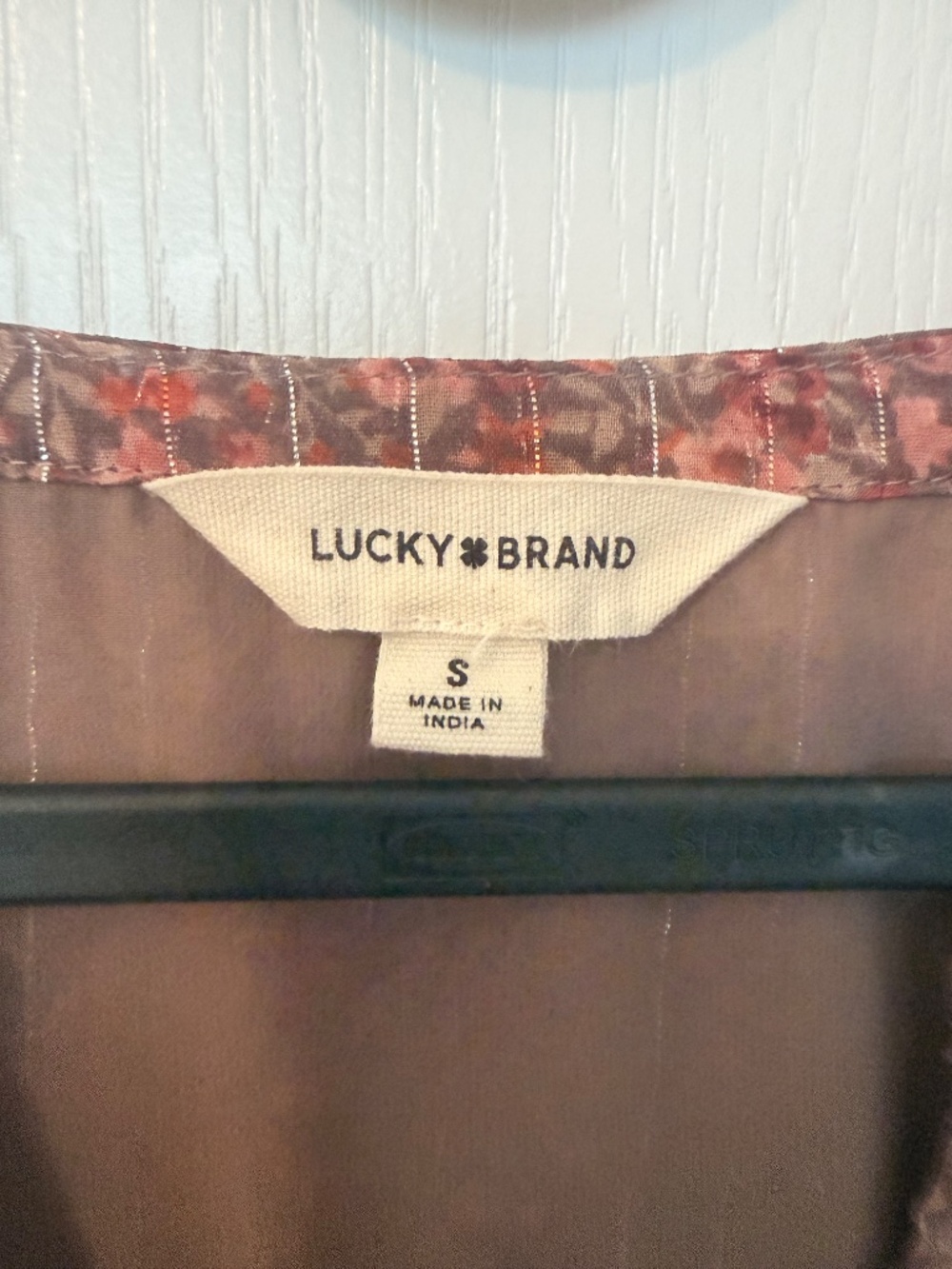Lucky Brand Sheer Floral Ruffle Flutter Sleeve Blouse Boho Cottagecore Size Sm - Picture 2 of 7